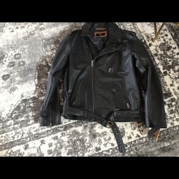 Frye Textured Leather Biker Jacket - Picture 3 of 8